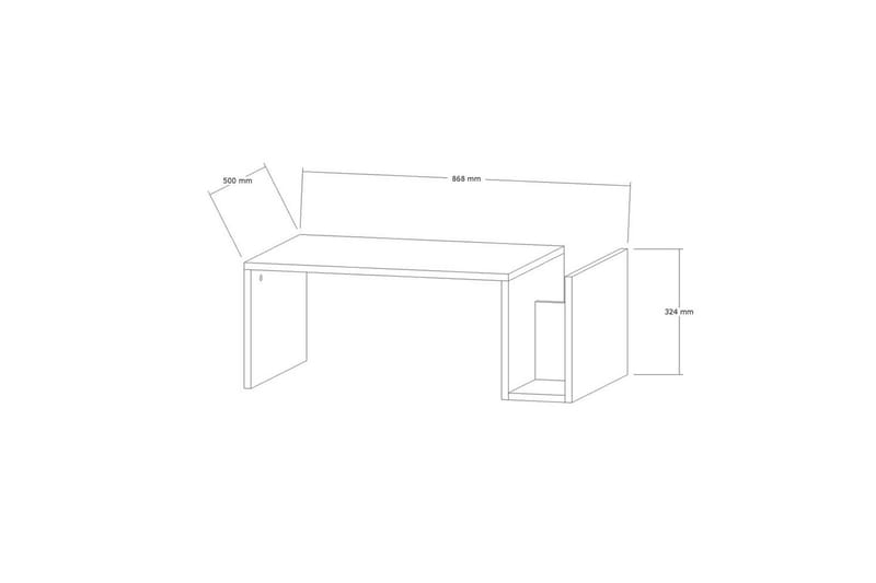 Vimenil Sofabord 87 cm - Hvit - Møbler - Bord - Sofabord & salongbord