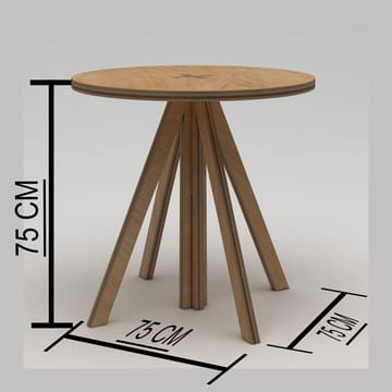 Vimora Spisebord 75 cm - Naturlig tre - Møbler - Bord - Spisebord & kjøkkenbord