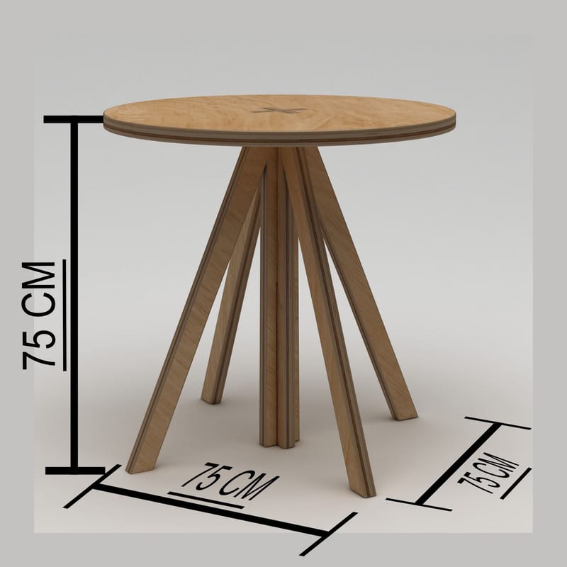 Vimora Spisebord 75 cm - Naturlig tre - Møbler - Bord - Spisebord & kjøkkenbord
