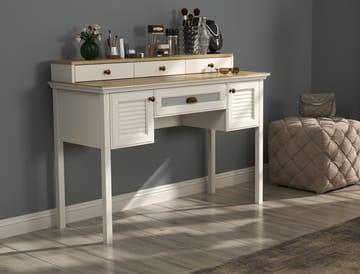 Virena Sminkebord 132 cm - Krem, eik, grå - Møbler - Bord - Sminkebord & toalettbord