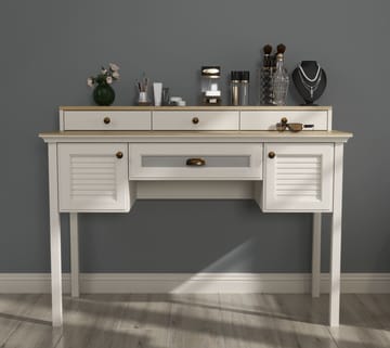 Virena Sminkebord 132 cm - Krem, eik, grå - Møbler - Bord - Sminkebord & toalettbord