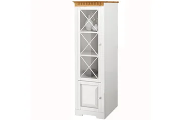 Vitrine Lisa Hvit/Honning - Hvit/Honning - Oppbevaring - Skap - Vitrineskap