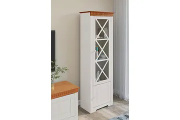 Vitrine Lisa Hvit/Honning - Hvit/Honning - Oppbevaring - Skap - Vitrineskap