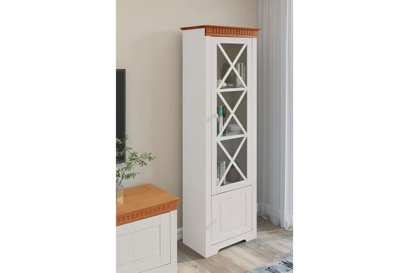 Vitrine Lisa Hvit/Honning - Hvit/Honning - Møbler - Bord - Avlastningsbord & sidobord