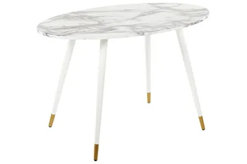 Wellon Spisebord 70x120 cm - Hvitt Gull - Møbler - Bord - Spisebord & kjøkkenbord