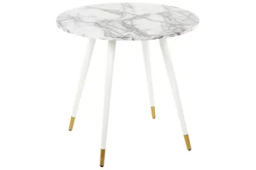 Wellon Spisebord 80 cm - Hvitt Gull - Møbler - Bord - Spisebord & kjøkkenbord