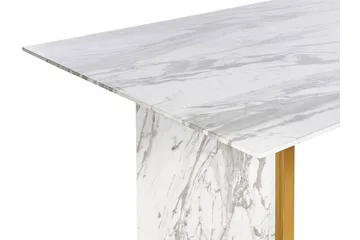 Wikwa Spisebord 100x200 cm - Hvit/Sort/Gull - Møbler - Bord - Spisebord & kjøkkenbord