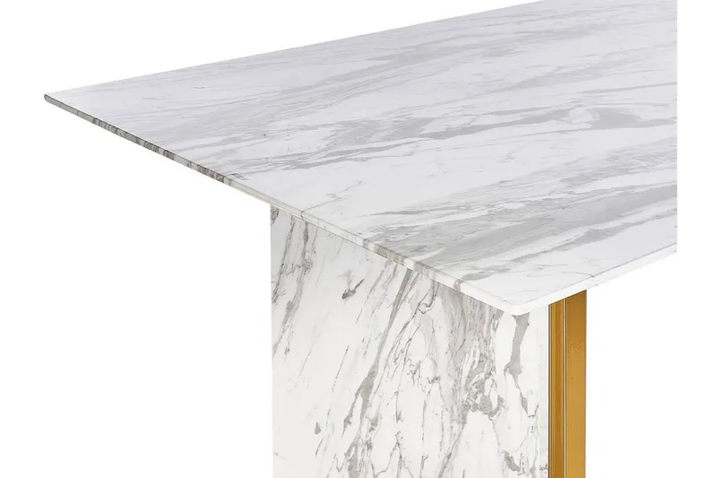 Wikwa Spisebord 100x200 cm - Hvit/Sort/Gull - Møbler - Bord - Spisebord & kjøkkenbord