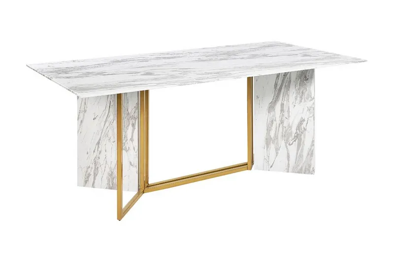 Wikwa Spisebord 100x200 cm, Hvit/Sort/Gull