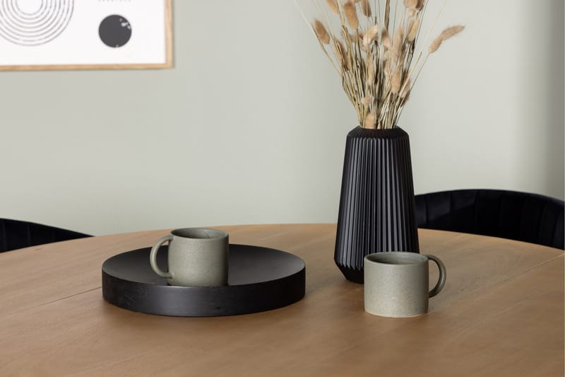 Yakidon Matgruppe 120 cm Rund med 4 Selma Stoler - Sort - Møbler - Bord - Spisegruppe