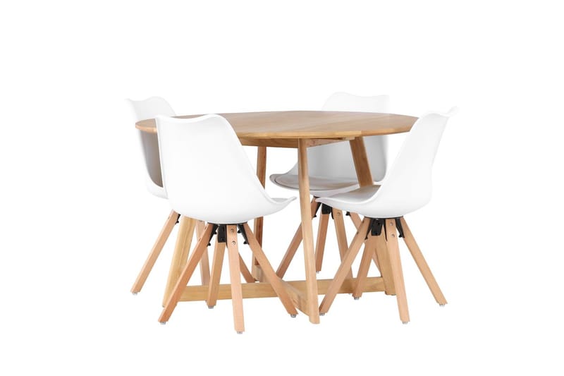 Yakidon spisebord 120 cm med 4 Zeno spisestoler - Møbler - Bord - Spisegruppe