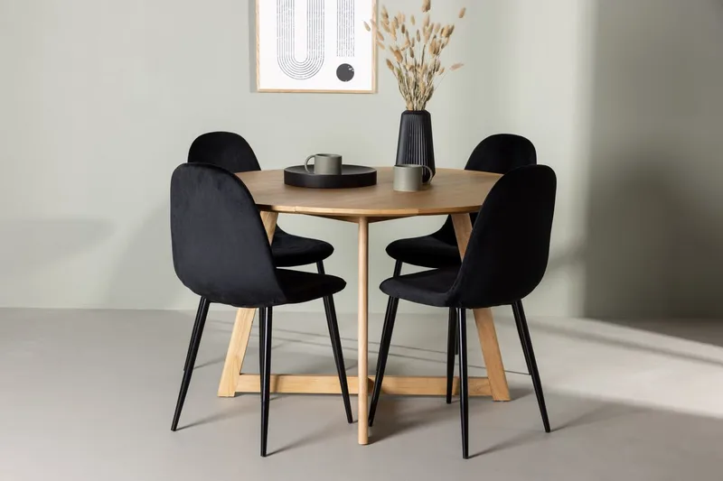 Yakidon Spisebord 120 cm med 4 Polar Kjøkkenstoler