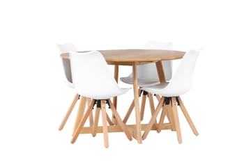 Yakidon Spisegruppe 120 cm Rund med 4 Zeno Stoler - Brun - Møbler - Bord - Spisegruppe