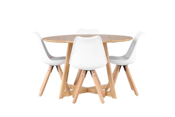 Yakidon Spisegruppe 120 cm Rund med 4 Zeno Stoler - Brun - Møbler - Bord - Spisegruppe