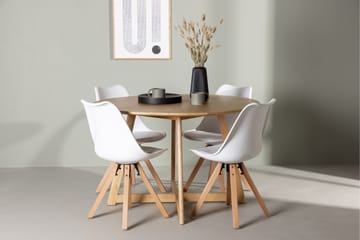 Yakidon Spisegruppe 120 cm Rund med 4 Zeno Stoler - Brun - Møbler - Bord - Spisegruppe