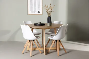 Yakidon Spisegruppe 120 cm Rund med 4 Zeno Stoler - Brun - Møbler - Bord - Spisegruppe