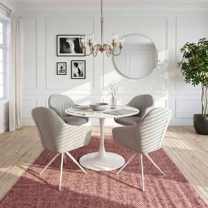 Yazoo Spisebord Rundt 100 cm - Kasjmirkrem - Møbler - Bord - Spisebord & kjøkkenbord