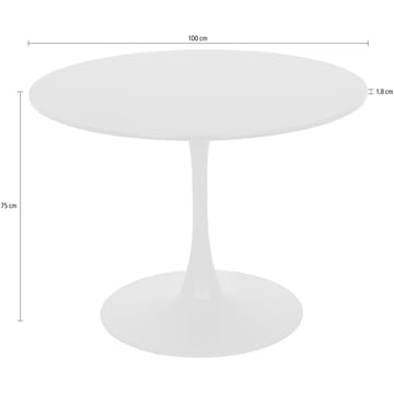 Yazoo Spisebord Rundt 100 cm - Kasjmirkrem - Møbler - Bord - Spisebord & kjøkkenbord