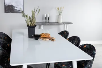 Ypas Spisegruppe 180 cm inkl. 6 Sedavi Stoler - Hvit/Blå/Svart - Møbler - Bord - Spisegruppe