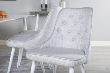 Ypas Spisegruppe 180 cm inkl. 6 Valera Stoler - Hvit/Grå - Møbler - Bord - Spisegruppe
