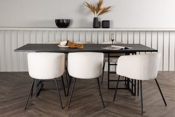 Ystad Spisegruppe 220 cm Rektangulær med 6 Berit Stoler - Beige - Møbler - Bord - Spisegruppe