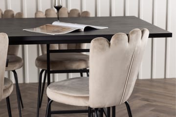 Ystad Spisegruppe 220 cm Rektangulær med 6 Limhamn Stoler - Beige - Møbler - Bord - Spisegruppe