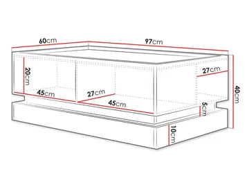 Zelric Sofabord 97 cm - Beige - Møbler - Bord - Sofabord & salongbord