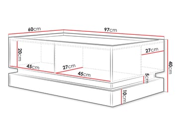 Zelric Sofabord 97 cm - Svart - Møbler - Bord - Sofabord & salongbord
