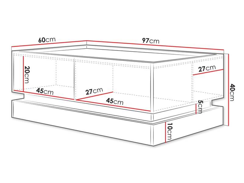 Zelric Sofabord 97 cm - Svart - Møbler - Bord - Sofabord & salongbord
