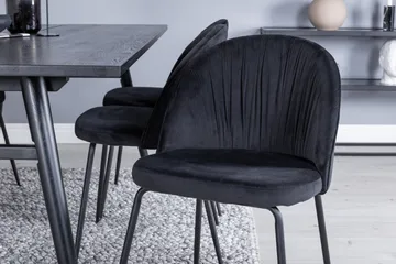 Zenazmi forlengbar spisegruppe 195 cm inkl. 6 Foyos stoler - Svart - Møbler - Bord - Spisegruppe