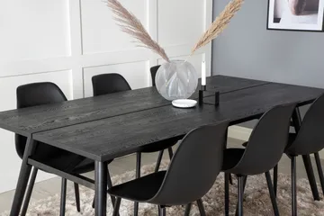 Zenazmi forlengbar spisegruppe 195 cm inkl. 6 Ypas stoler - Svart - Møbler - Bord - Spisegruppe