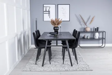 Zenazmi forlengbar spisegruppe 195 cm inkl. 6 Ypas stoler - Svart - Møbler - Bord - Spisegruppe