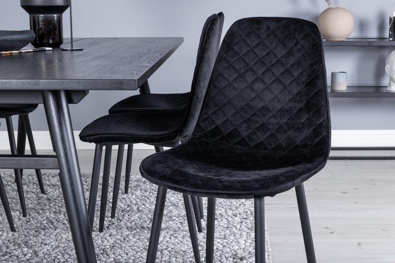 Zenazmi forlengbar spisegruppe 195 cm inkl. 6 Ypas stoler - Svart - Møbler - Bord - Spisegruppe