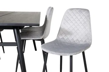 Zenazmi forlengbar spisegruppe 195 cm inkl. 6 Ypas stoler - Svart/Grå - Møbler - Bord - Spisegruppe