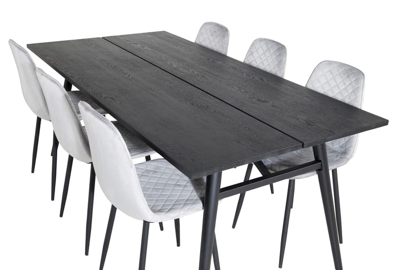 Zenazmi forlengbar spisegruppe 195 cm inkl. 6 Ypas stoler - Svart/Grå - Møbler - Bord - Spisegruppe