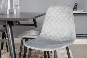 Zenazmi forlengbar spisegruppe 195 cm inkl. 6 Ypas stoler - Svart/Grå - Møbler - Bord - Spisegruppe