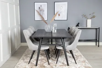Zenazmi spisebord 195 cm med 6 stk. Valera Lyx fløyelsstoler - Møbler - Bord - Spisegruppe