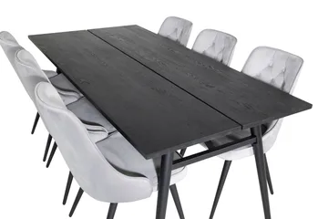 Zenazmi spisebord 195 cm med 6 stk. Valera Lyx fløyelsstoler - Møbler - Bord - Spisegruppe