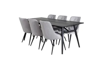 Zenazmi spisebord 195 cm med 6 stk. Valera Lyx fløyelsstoler - Møbler - Bord - Spisegruppe