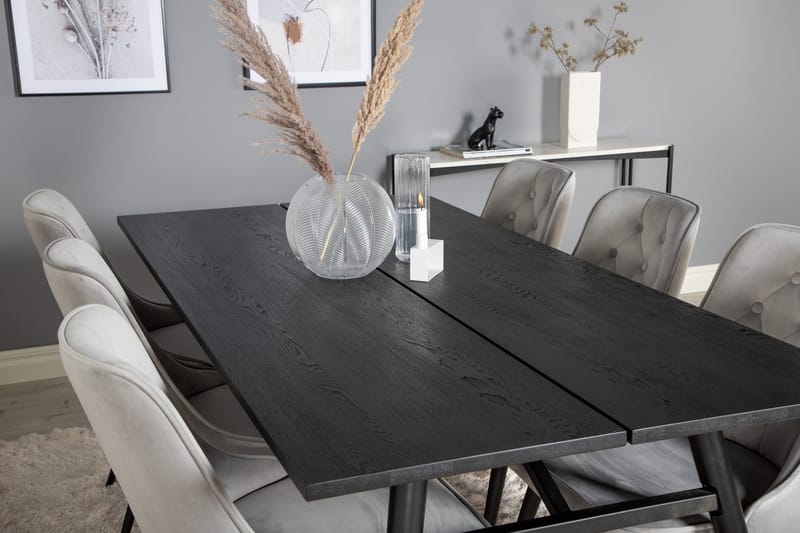 Zenazmi spisebord 195 cm med 6 stk. Valera Lyx fløyelsstoler - Møbler - Bord - Spisegruppe