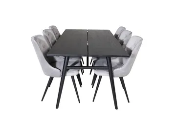 Zenazmi spisebord 195 cm med 6 stk. Valera Lyx fløyelsstoler - Møbler - Bord - Spisegruppe
