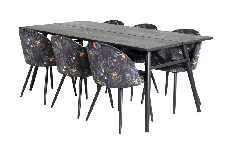 Zenazmi spisegruppe 195 cm + 6 Sedavi spisestoler