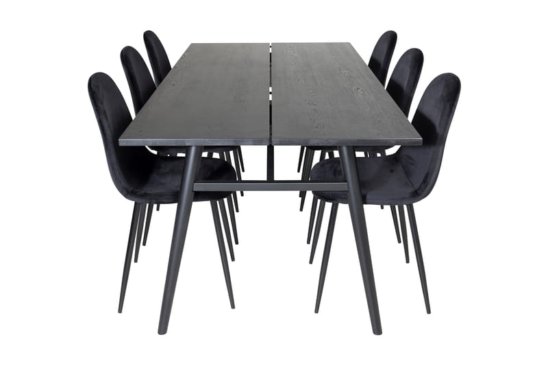 Zenazmi spisegruppe 195 cm inkl. 6 Pontus stoler - Svart - Møbler - Bord - Spisegruppe