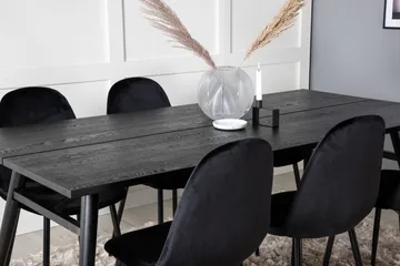 Zenazmi spisegruppe 195 cm inkl. 6 Pontus stoler - Svart - Møbler - Bord - Spisegruppe