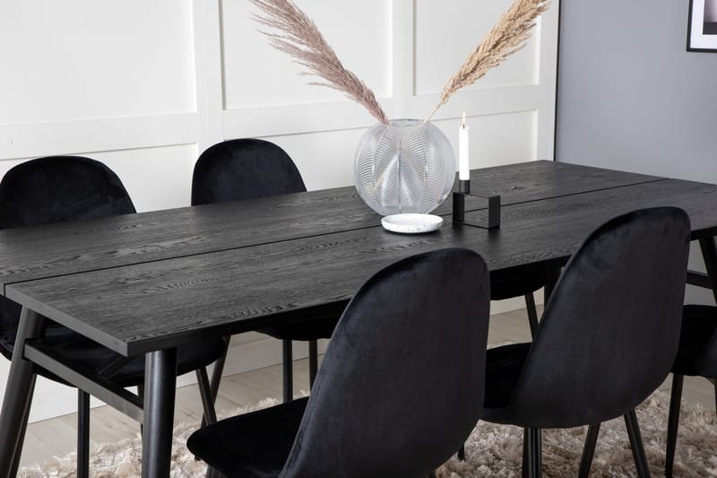 Zenazmi spisegruppe 195 cm inkl. 6 Pontus stoler - Svart - Møbler - Bord - Spisegruppe