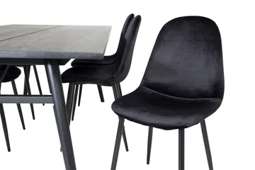 Zenazmi spisegruppe 195 cm inkl. 6 Pontus stoler - Svart - Møbler - Bord - Spisegruppe