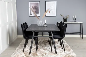 Zenazmi spisegruppe 195 cm inkl. 6 Pontus stoler - Svart - Møbler - Bord - Spisegruppe