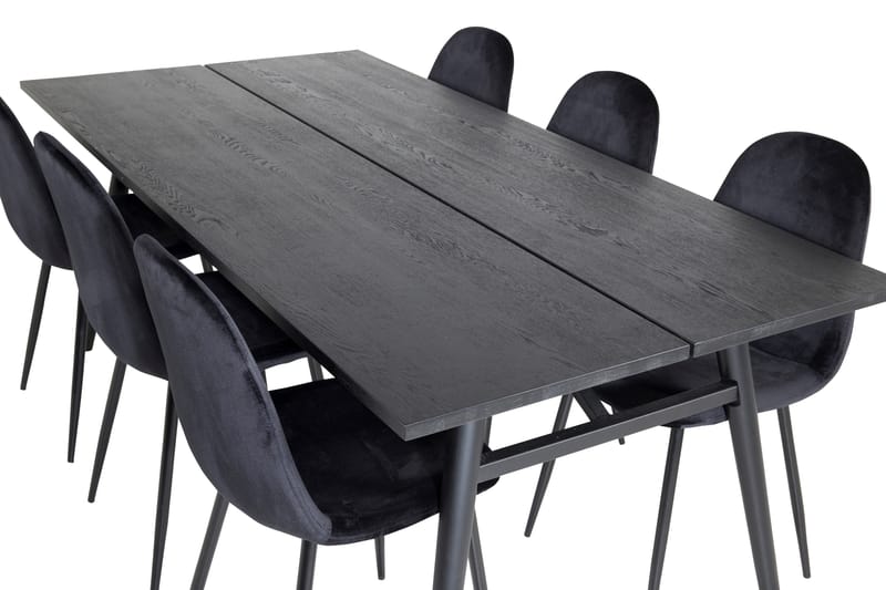 Zenazmi spisegruppe 195 cm inkl. 6 Pontus stoler - Svart - Møbler - Bord - Spisegruppe