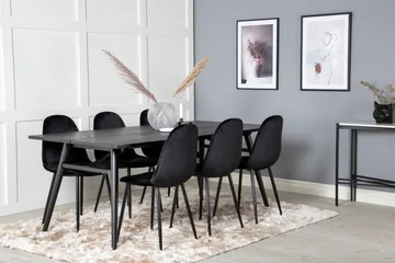 Zenazmi spisegruppe 195 cm inkl. 6 Pontus stoler - Svart - Møbler - Bord - Spisegruppe