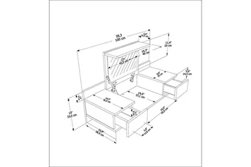 Zenn Sminkebord 100 cm - Hvit - Møbler - Bord - Sminkebord & toalettbord